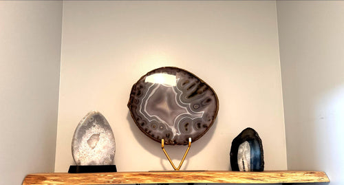 Brazilian Blue Agate Statement Piece on Stand