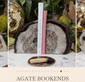 Brazilian Agate Bookends, very sturdy, beautiful, great peice to upgrade any space.