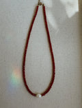 Necklace- Carnelian + Fresh Water Pearl
