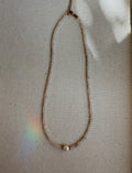 Necklace- Rose Quartz + Fresh Water Pearl