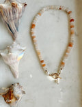 Peach Aventurine - Fresh Water Pearl Necklace