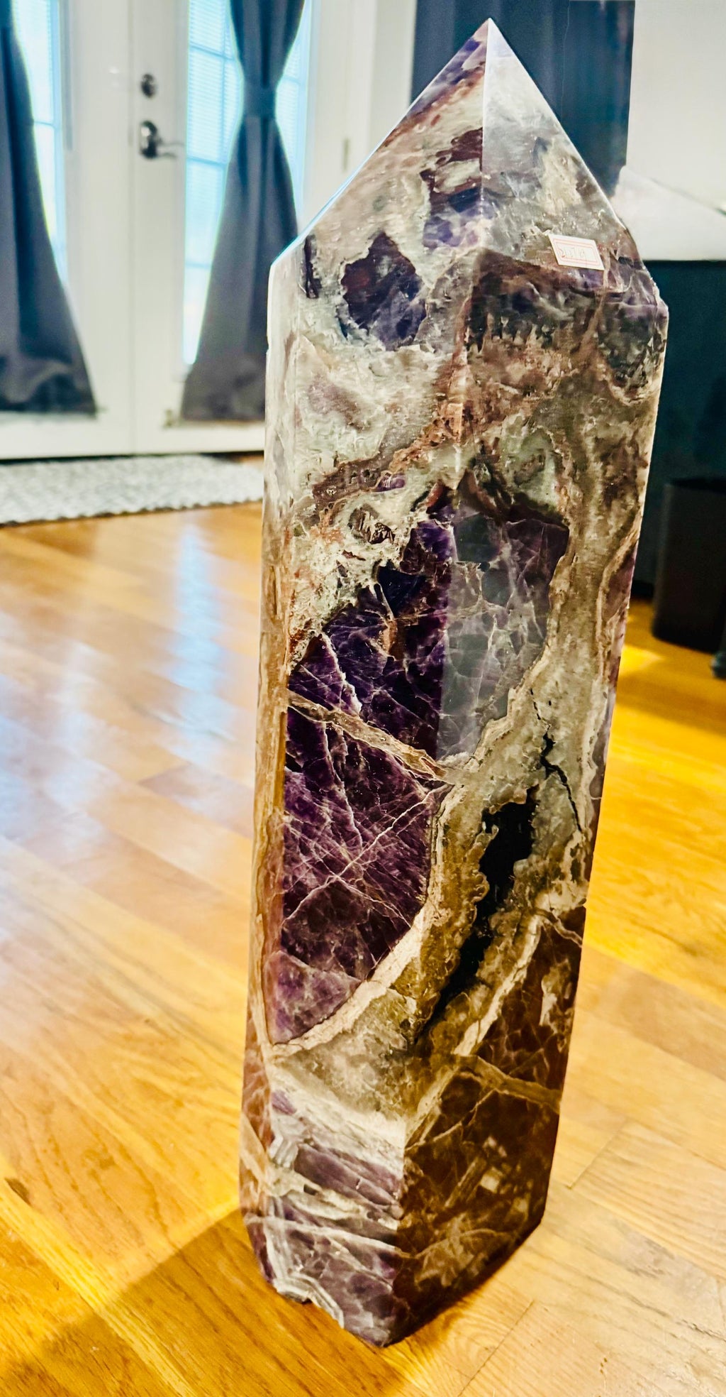 50lb Amethyst Tower with Rare Black Druzy Inclusions