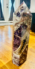 50lb Amethyst Tower with Rare Black Druzy Inclusions